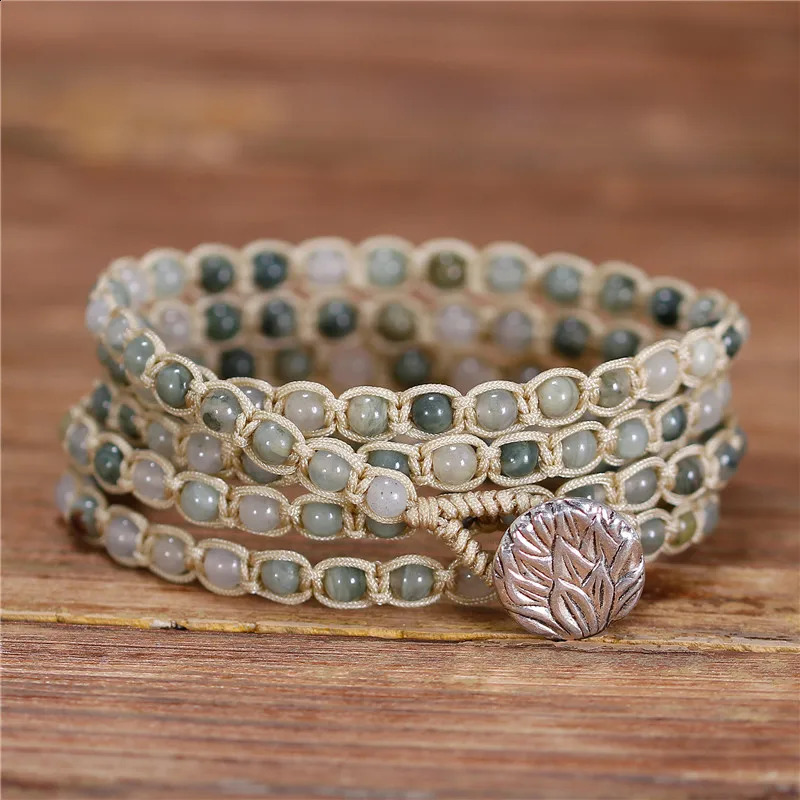 Beaded Braided Bracelets Natural Stones 5X Strands Wrap Bracelets Vintage Woven Stackable Bracelet Yoga Handmade Lover Bracelet 241227