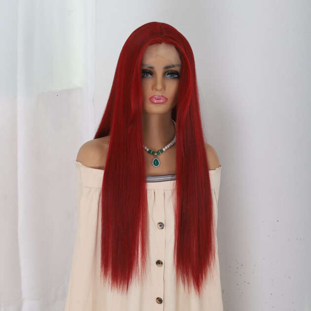Wig For Women, Long Hair, High Temperature Silk, Hand Woven Front Lace Straight Cover, Hair Hiding Simulation Full Head Wig Cover Kq2 Kq2