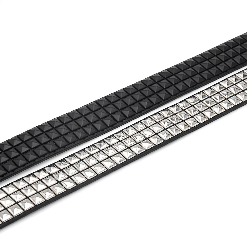 Pyramid Fashion Rivet Belt Men Womens Studded Punk Rock With Pin Buckle Drop Black 241225