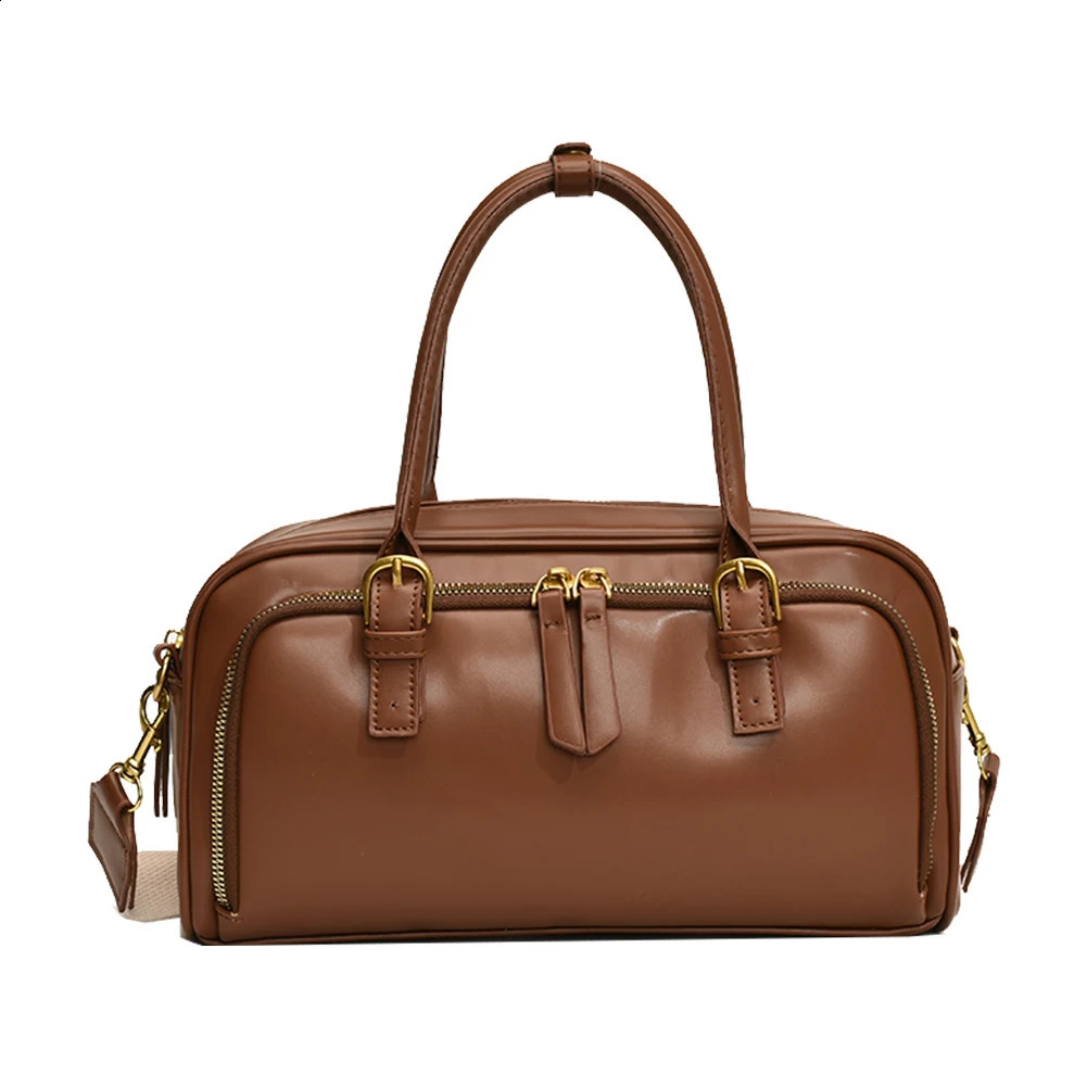 Handbag for Women Adjustable Strap Boston Tote Bag PU Leather Multi-pocket Top Handle Bag Solid Clutch Purse for Work Travel 241228