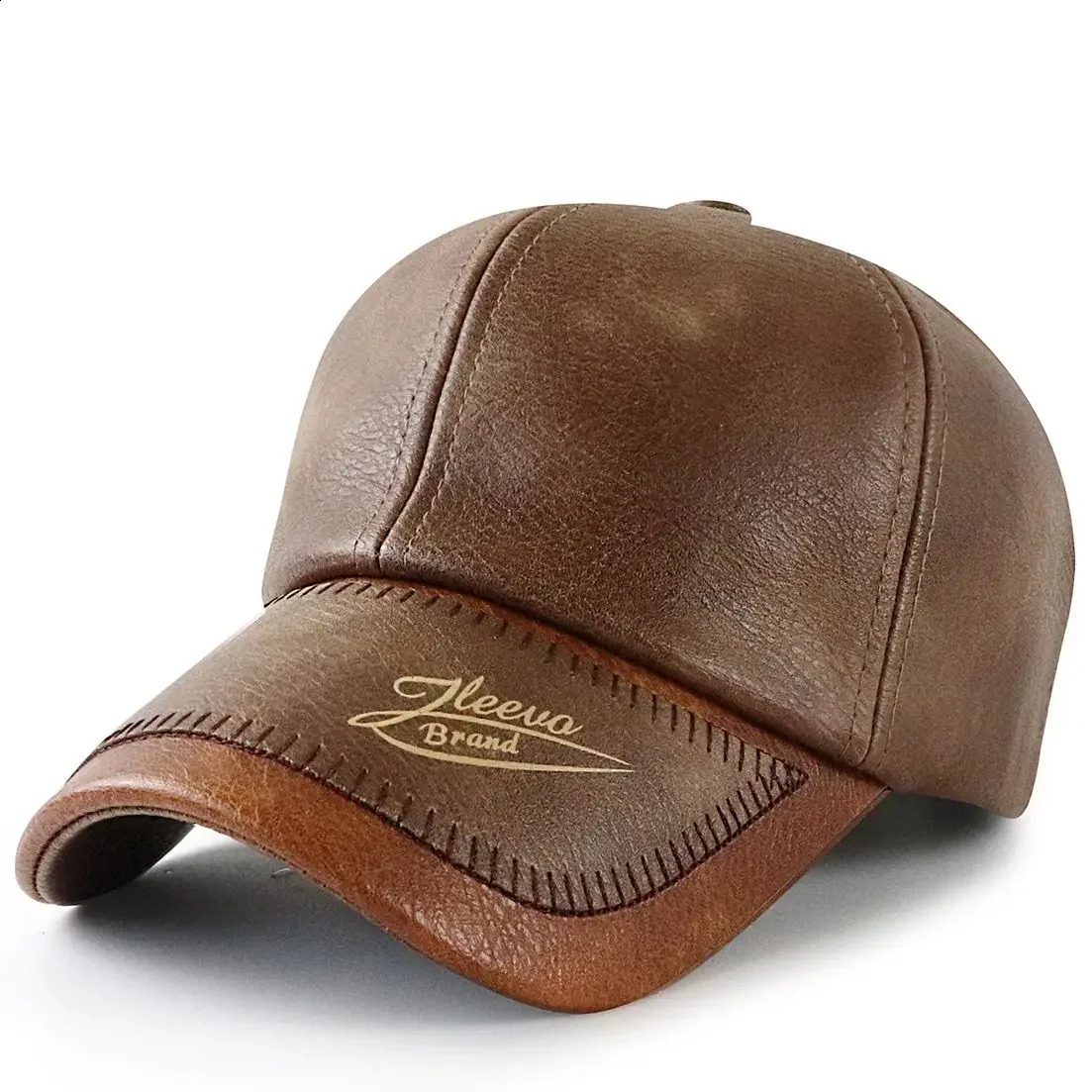 Dad Winter Wind Proof Warm Leather Baseball Cap Male Outdoor Casaul PU Hat Man Velvet Caps 56-60cm 241227