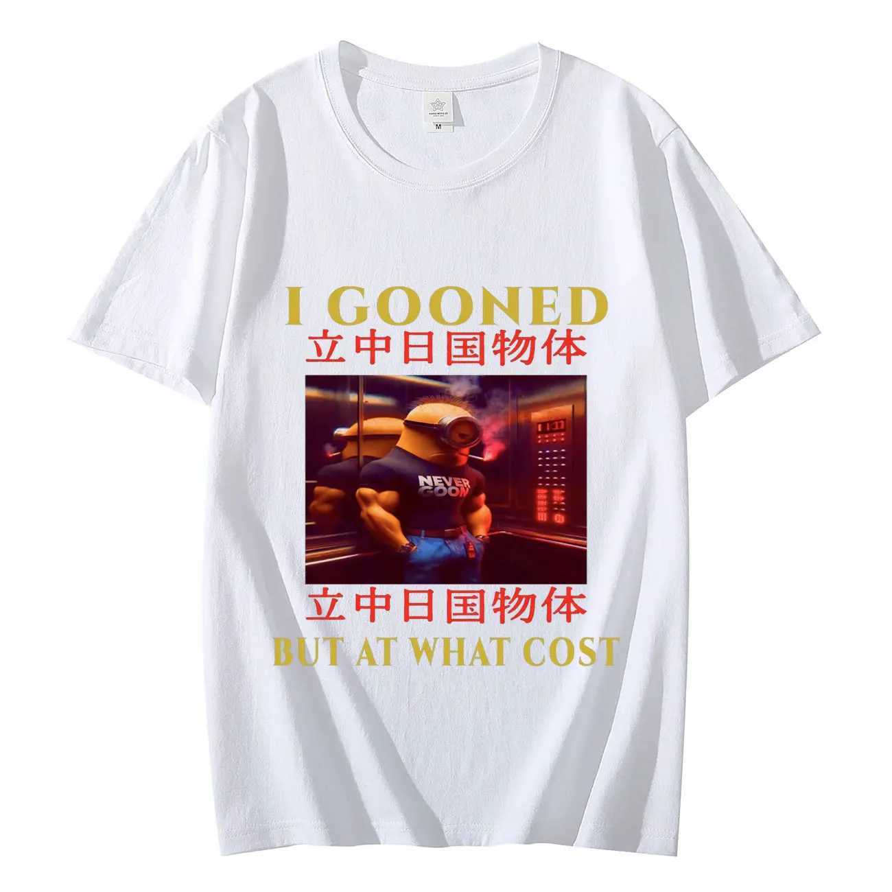 I Gooned But At What Cost Funny Meme T-shirt Y2k Vintage Clothing Short Slve T-shirts Unisex Fashion Casual 100%cotton T Shirt X241228