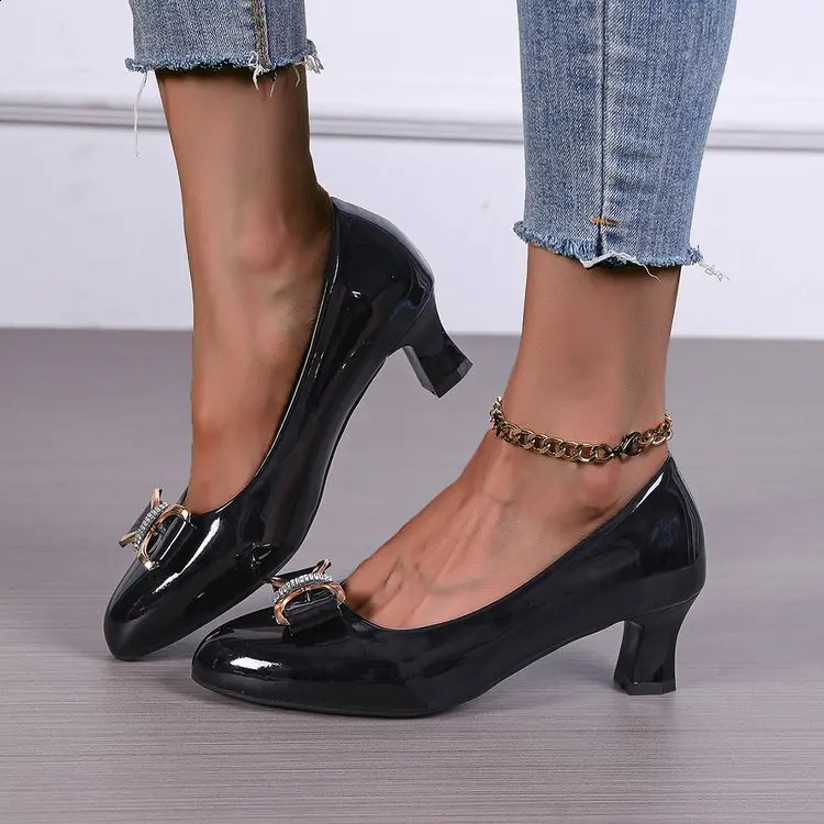 Autumn Womens Shoes Fashion Professional High Heels Black Red Shallow Mouth Comfortable Work Shoes34-43 241228