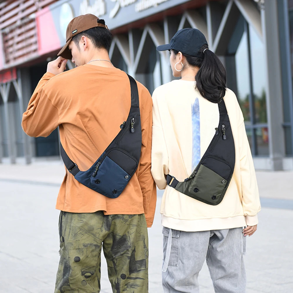 Men Chest Bag Lightweight Nylon Fanny Pack Waterproof Casual Backpack Small Zip for Travel Hiking for Sports Cycling for Outdoor 241228