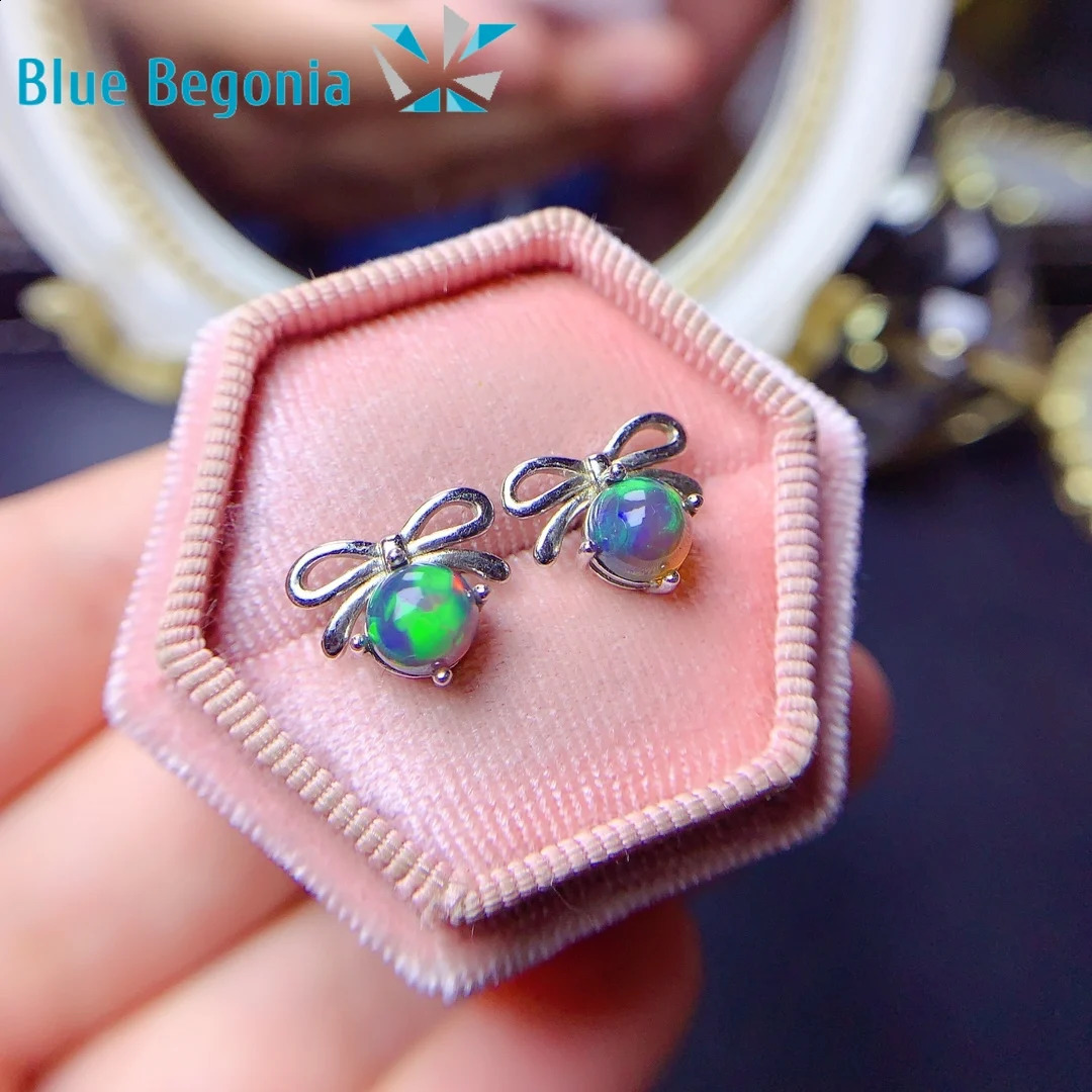 Natural Black Opal Earrings for Women Anniversary Gift 925 Sterling Silver Girl Friend 5*5MM Gemstones 241226