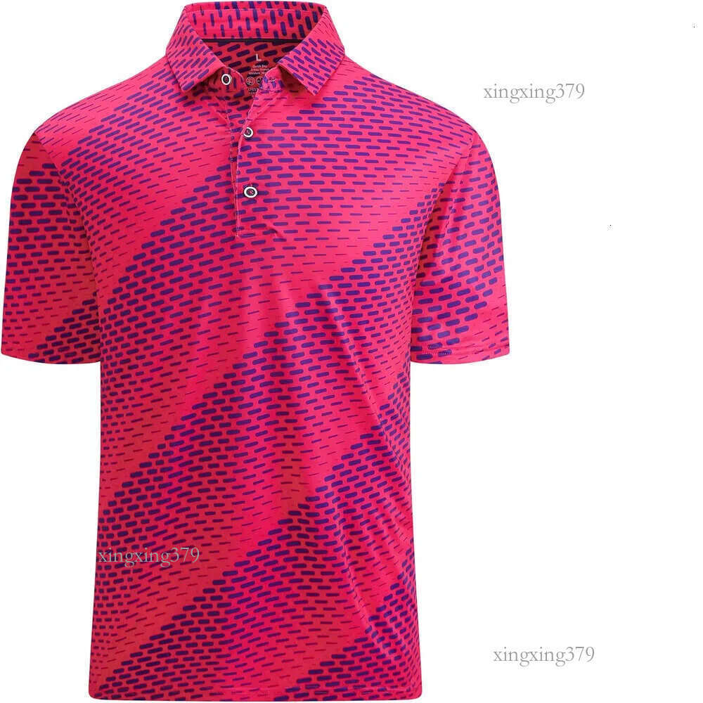 Mens Polo shirt pink Golf Shirt Print Performance Moisture Wicking Dry Fit Polo Shirts for Men Polos shirts tshirt Casual tops summer clothes Short sl