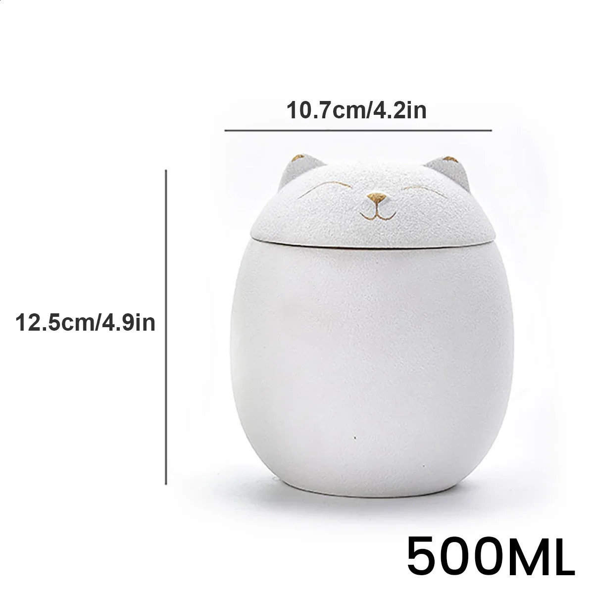 Black/White 170/500ml Urn for Pet Ashes Cat Shape Memorial Cremation Urns-Handcrafted Decorative Urns for Funeral Cat Dog Urn 241225