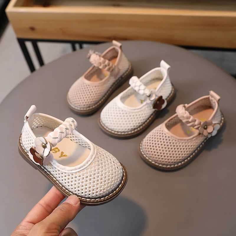Children Net Surface Breathable Soft Sandals Kids Casual Shoes Girls Fashion Flower Princess Flats Non-slip Baby First Walkers W241228