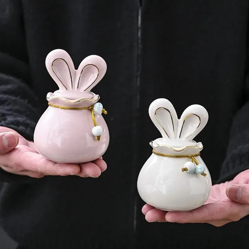 Memorials Ceramic Pet Ash Urn Funerary Mini Dog Ashes Urns Personalized Customizable Reliquary Remember Casket Funeral Coffin 241225