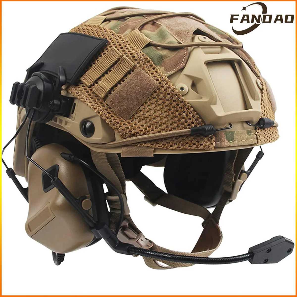 Airsoft Fast Helmet Set with Tactical set and Helmet Cover Adjustable Outdoor Tactical Gear for Cosplay Paintball Hunting W241228