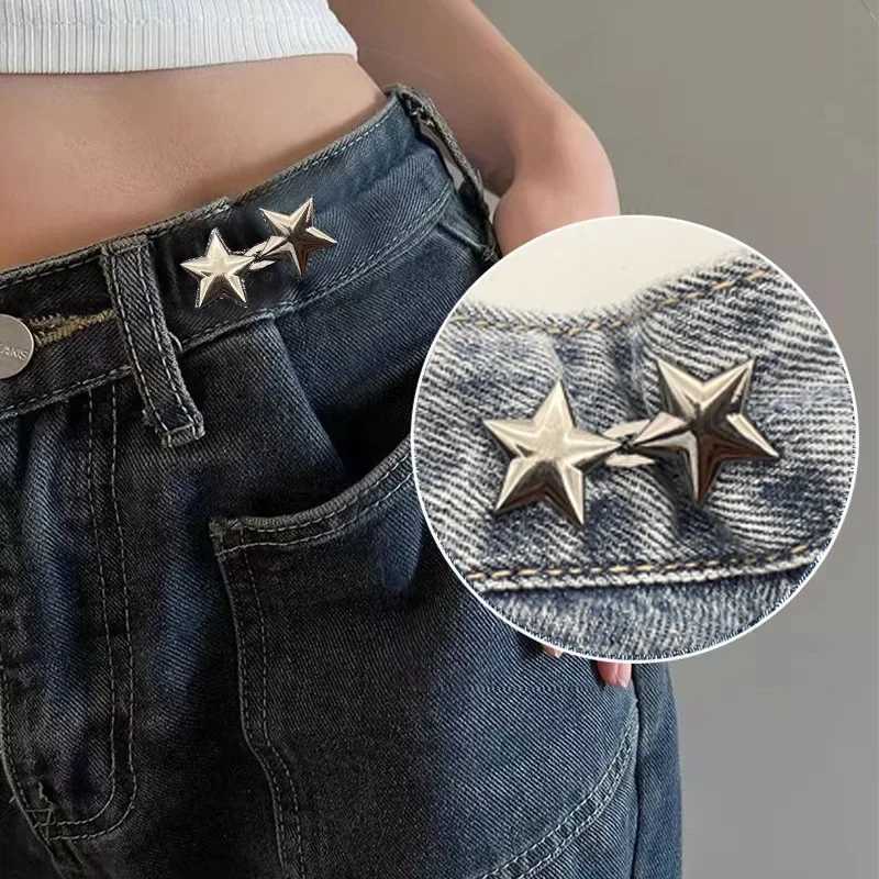 Mental Star Belt Adjustable Seamless Invisible Waistband Buckle Jeans Waist Tightening Tool Fashion Luxury Decoration Accessory W241228