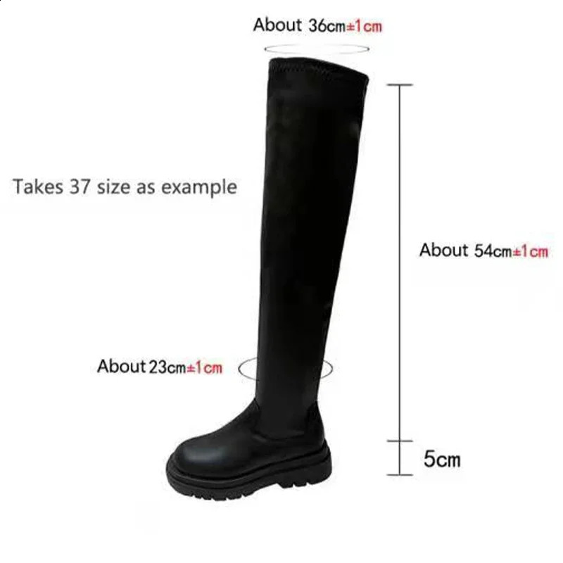 Women Over The Knee High Boots Motorcycle Chelsea Platform Winter Fashion PU Leather Sexy Long Ladies Shoes Big Size 241223