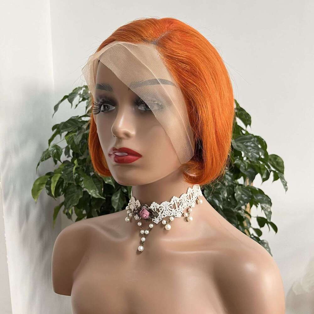 Women's 13 * 4 Front Lace Full Natural Partial Split Short Straight Real Human Hair Headband Kq2 Kq2