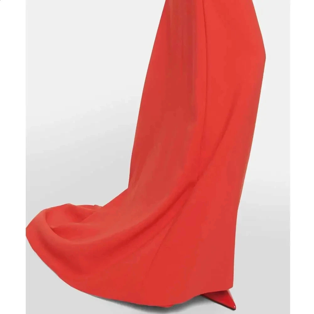 Elegant Red Evening Gown Rhinestone V-Neck Prom Dress Mermaid Customized Long Sleeves Beading Saudi Arabia Women Formal Dress 241223