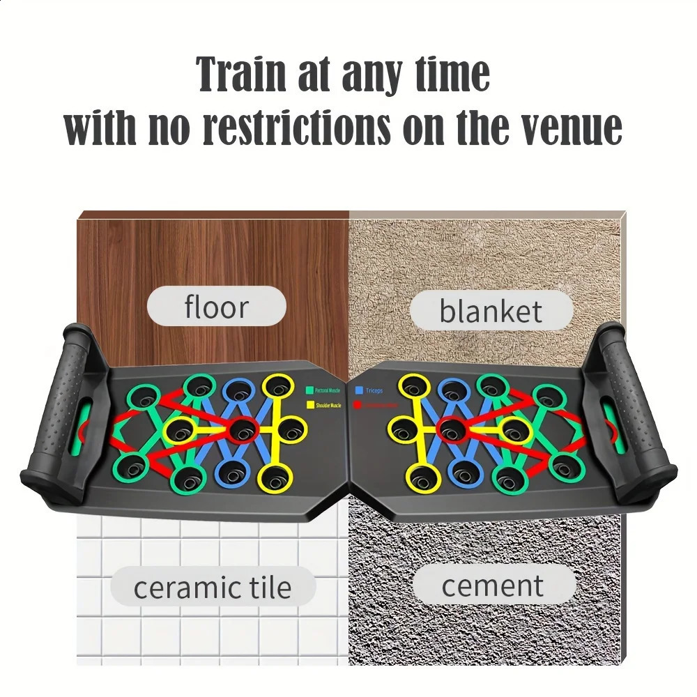 Portable Folding Push-up Board Multi-functional Anti-slip Mat with Handle Home Fitness Exercise for Chest Abdomen and Arms 241228