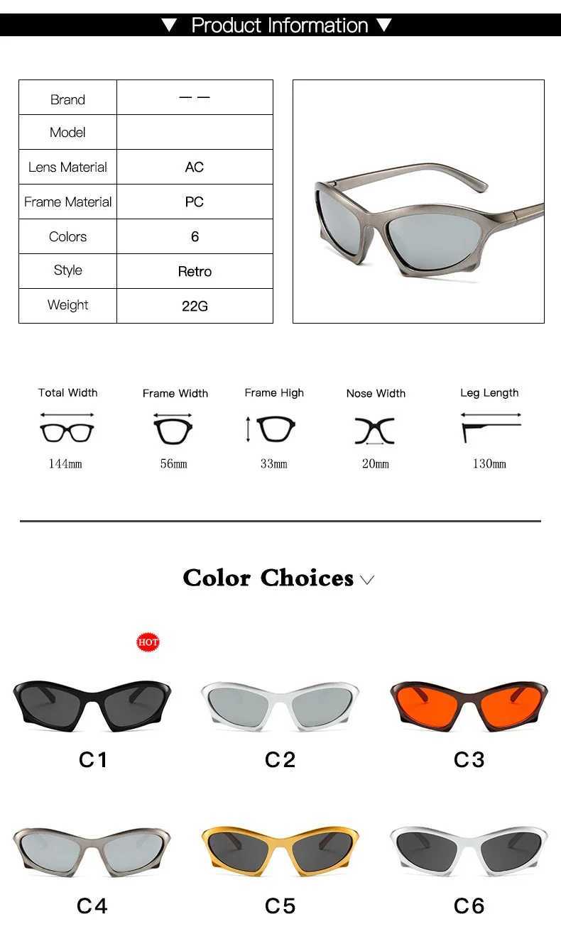 Luxury Punk Sports Sunglasses Women Brand Designer Y2K One Piece Sun Glasses Men Goggle Shades UV400 Fashion EyewearXJ241228
