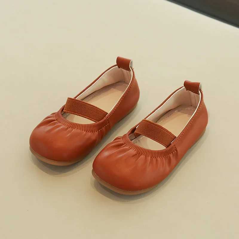 Size 21-35 Girls Shoes Spring Autumn Children Moccasins Girls Flexible Leather Shoes Kids Ballet Flats For Girl Black Brown W241228