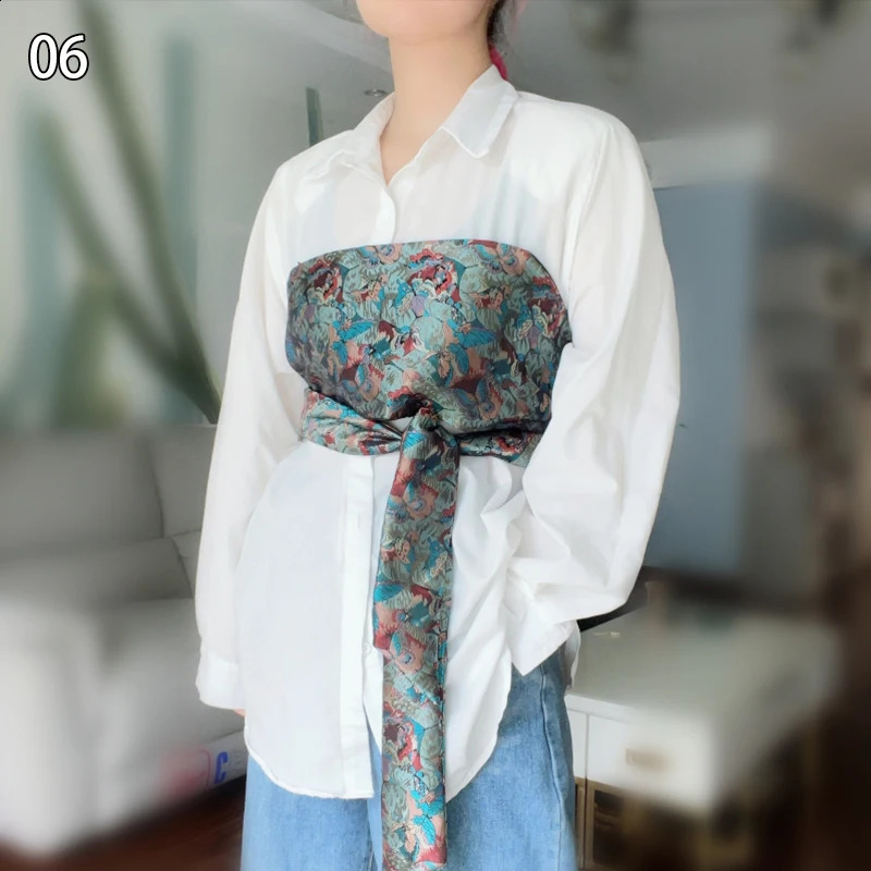 Japanese Haori Kimono Yukata Obi Belt Literature Brocade Jacquard Fabric Waistband Shirt Dress Decor Chest Wrapped Cummerbunds 241227