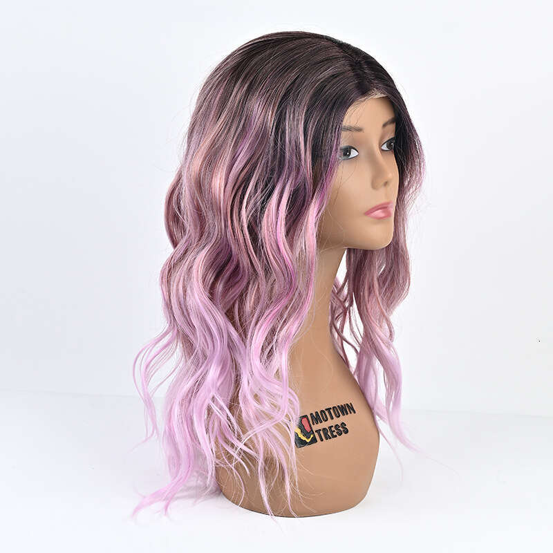 13 * 4 Wig Front Lace Synthetic Headband 20 Inch Gradient Medium Long Curly Hair Kq2 Kq2