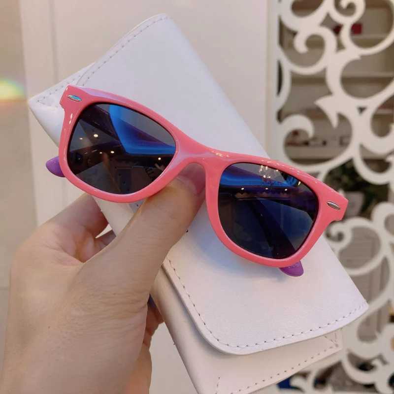 New Kids Fashion Sunglasses Round Polarized Sun Glasses Silicone Flexible Children Glasses Vintage Boys Girls Shades EyewearXJ241228