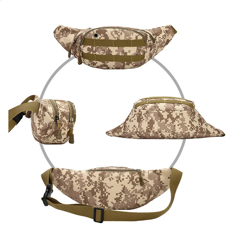 Utility Tactical Waist Pack Outdoor Bag Pouch Military Camping Hiking Waist Belt Bags Camouflage Fanny Pack Chest UBS Bag Bumbag 241228
