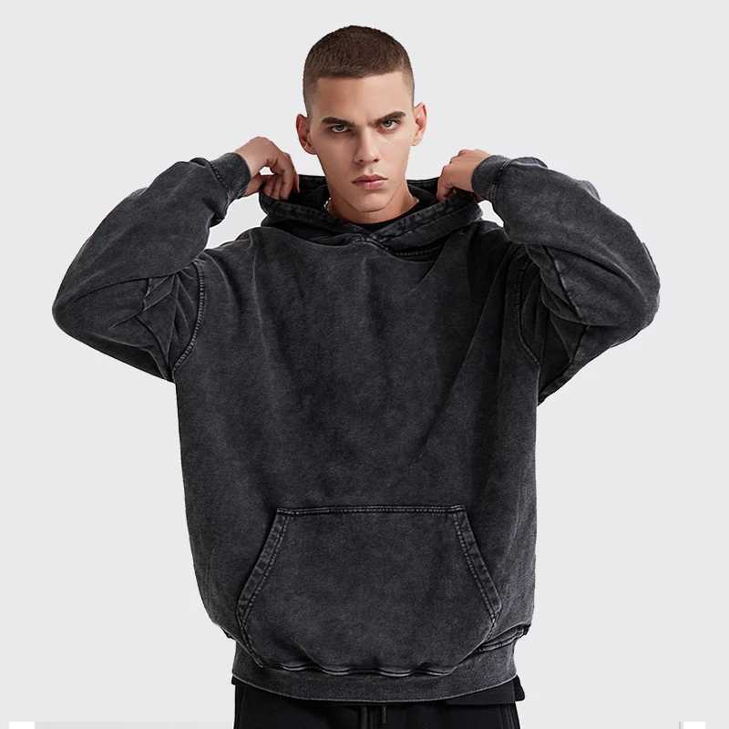 2024 Custom Hoodies Pattern /Text Print Men Women Winter Cotton Sweatshirts Vintage Washed Oversized Loose Pullover Tops X241228