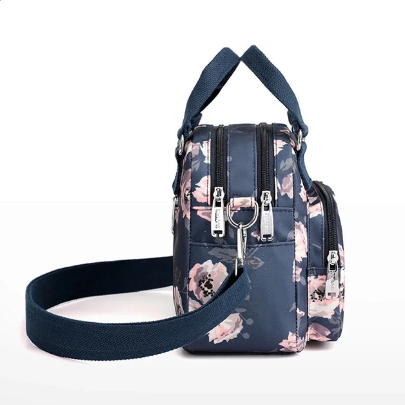 Women Crossbody Bag Portable Female Shoulder Bags Printed Flower Nylon Messenger Multipocket Ladies Handbags Bolsa 241227