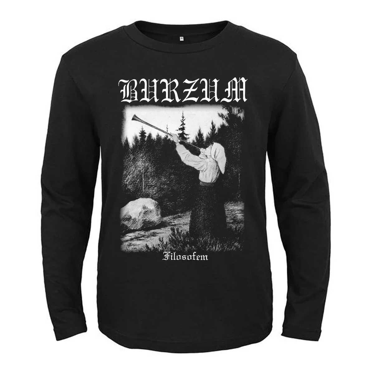Burzum Heavy Heart Band Printed T-shirt Mens Long Sleeve T-shirt Music Graphic T-shirt Harajuku Strtwear Extra Large T-shirt X241228