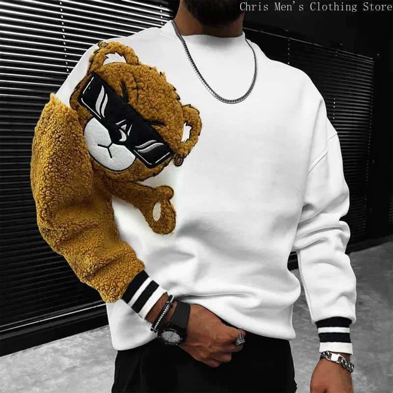 Autumn and Winter New Mens Hoodie T-shirt Shirt Popular Casual Embroidery Bear Men Hooded Hoodie Official Website Sweatshirt X241228