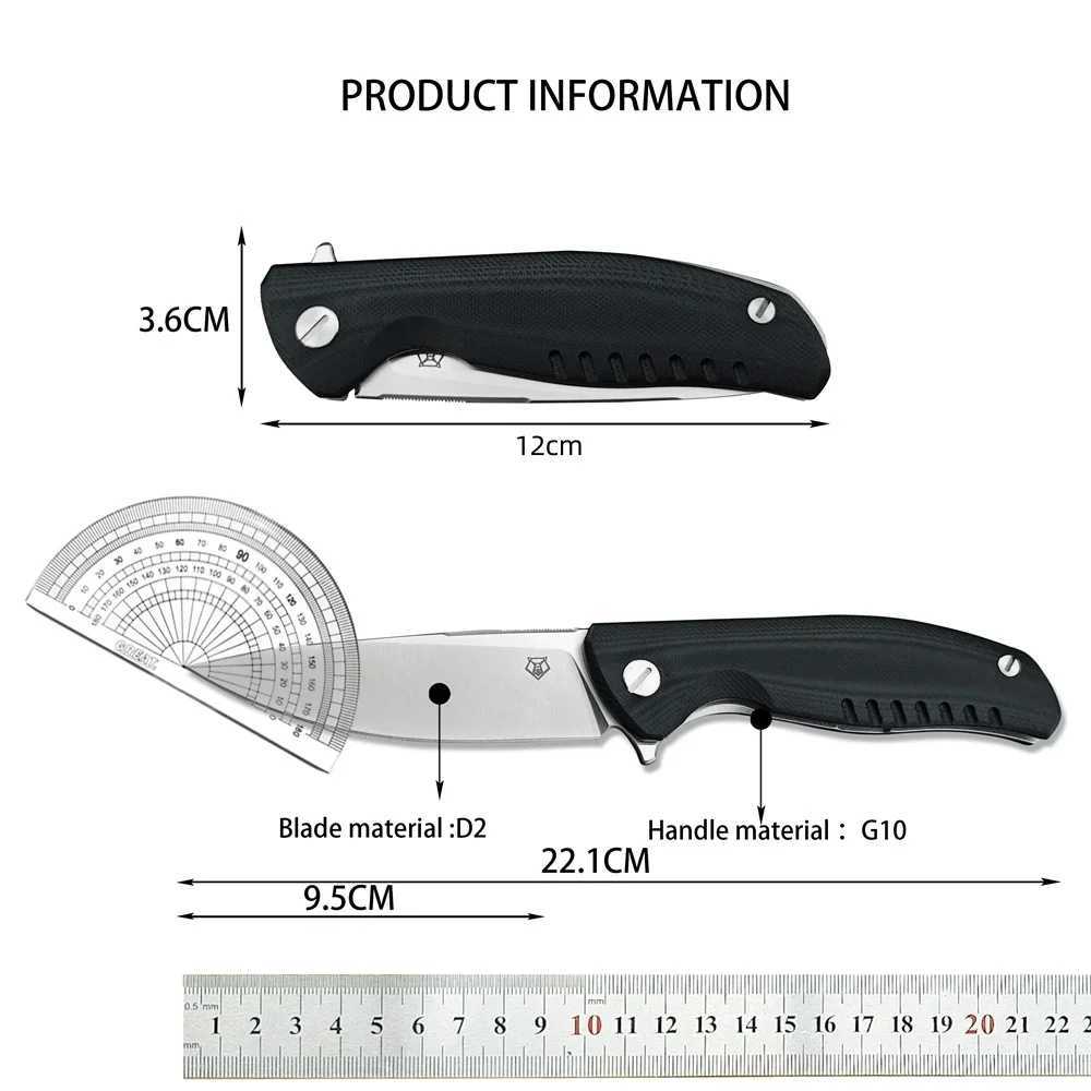 Shirogorov Folding Pocket Knife D2 Blade G10 Hand Mens Gift Outdoor EDC Survival Cam Hiking Hunting Cutting ToolsXJ241228