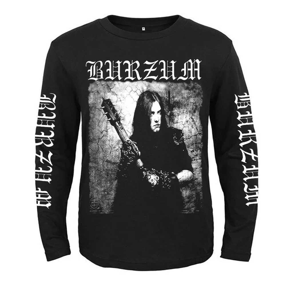 Burzum Heavy Heart Band Printed T-shirt Mens Long Sleeve T-shirt Music Graphic T-shirt Harajuku Strtwear Extra Large T-shirt X241228