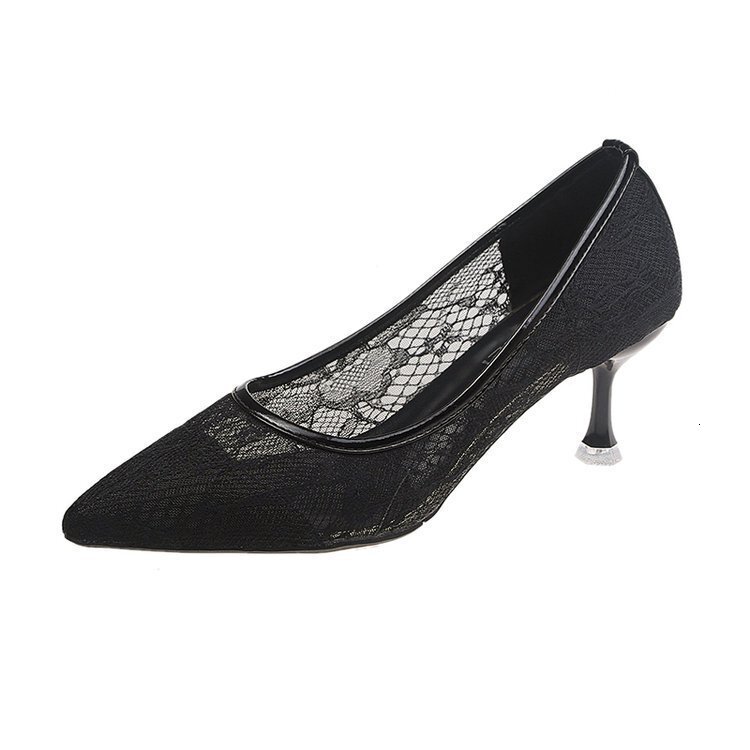 Autumn Summer Ddmywed New Korean Fashion Single Shoes Women S Lace Mesh Shallow Mouth Pointed Thin Elegant Ladies High Heels Chinese Brand F Ddmysatur
