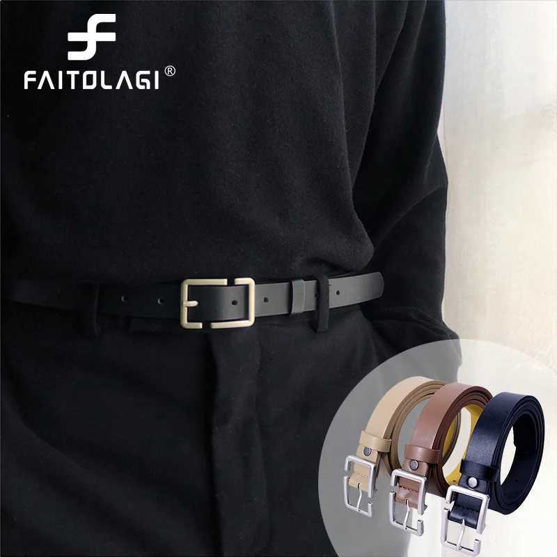 Fashion Teenagers Jeans Belt Chic Geometric Pin Buckle Black Girdle Strap Korean Vintage Waistband For Men Women PU Leather Belt W241228