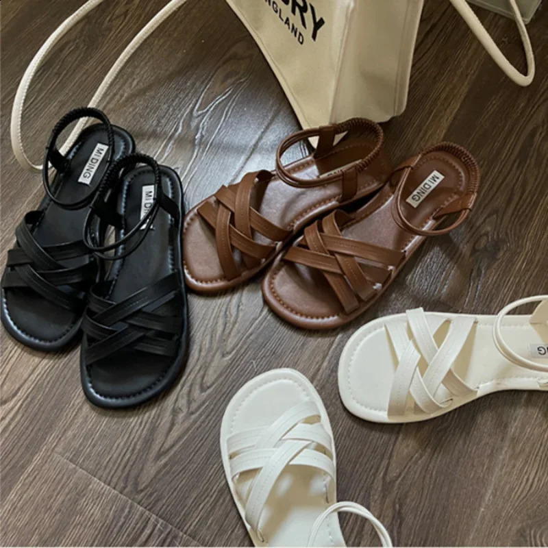 Women Sandals Classics Ankle Strap Summer Sandals Flat Shoes for Women Soft Sole Flats Sandalias Mujer Casual Summer Footwear 241228