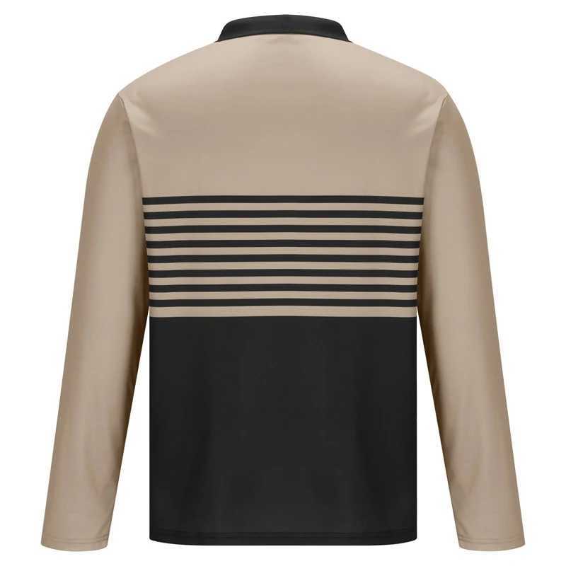 Mens Spring and Autumn Fashion Business Casual shirt Shirt Mens Long Sleeve 3D Digital Printed Striped Top shirt Shirt X241228