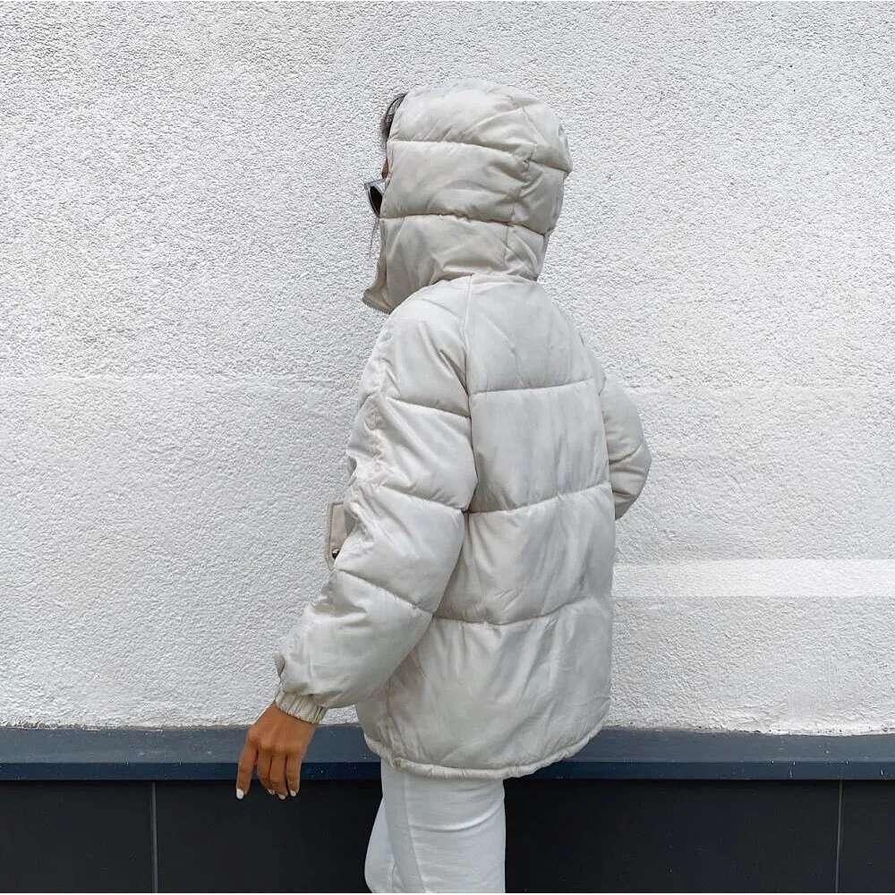 Short Oversize Parka Warm Thick Cotton Coat Loose Hooded Padded Women Winter Jacket Q1913 M7h 201127