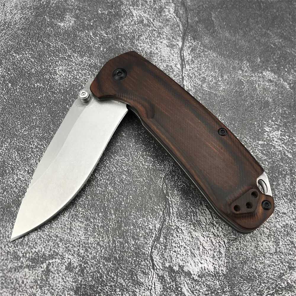 High Quality 15031 Hunt North Fork Folding Knife 2.97 8Cr13Mov Blade Stabilized Wood Hands Outdoor Survival Cam ToolXJ241228