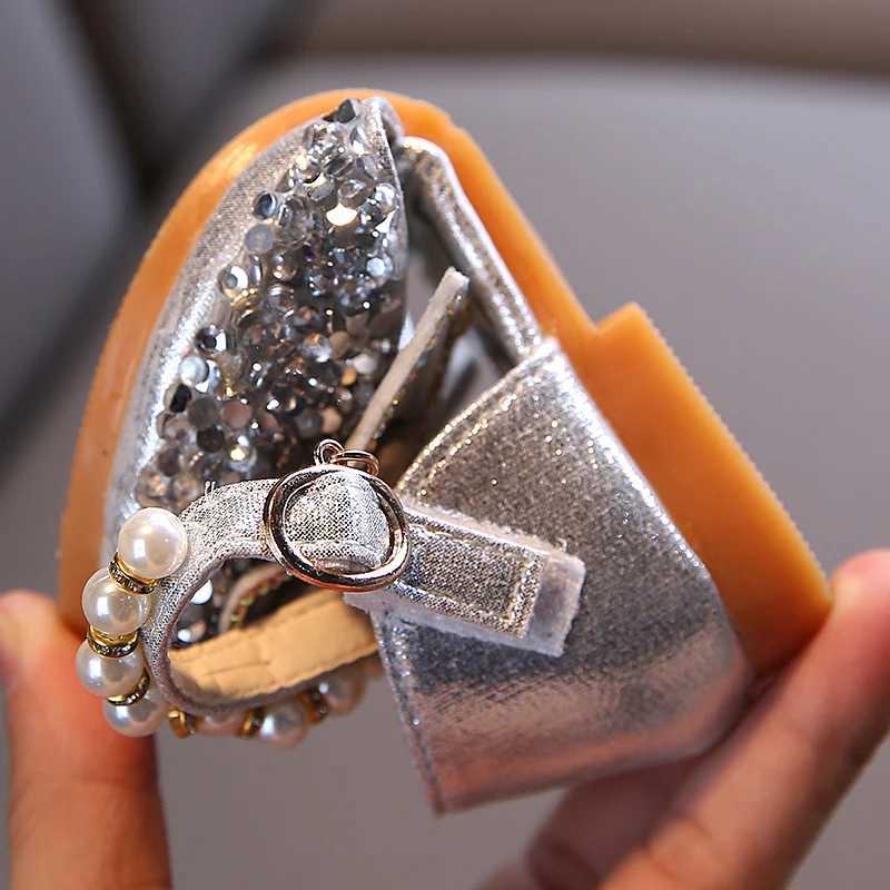 Girls Princess Shoes Butterfly Mesh Diamond Dream For Children Single Shoe Anti-slip Cover Toe 21-36 Infant Chic Kids Flats W241228