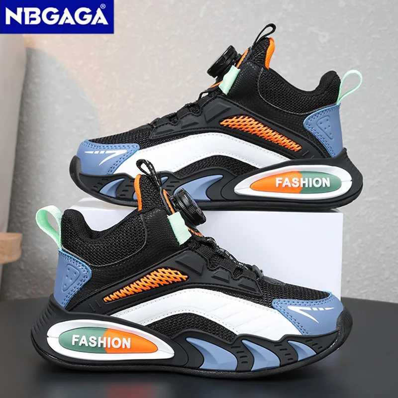 Black boys basketball shoes outdoor casual childrens coach sports tennis shoes anti slip childrens running shoes W241228