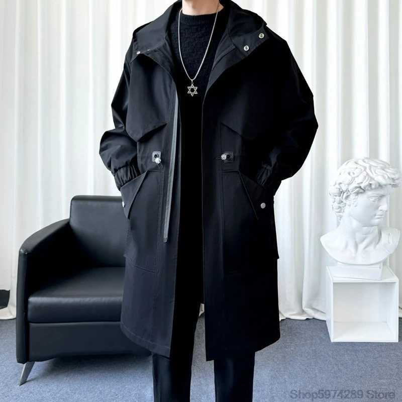 Trench coats men hooded 2024 Autumn New Classic Fashion Trendy Long Coat Men Casual Loose Comfortable High Quality Trench Coat W241228