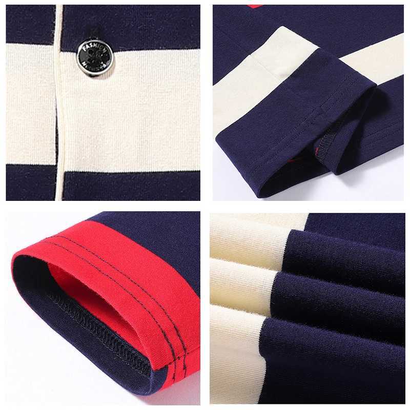 Mens Business Long Sleeve shirt Shirt 2024 Spring New Cotton Casual Long Sleeve T-Shirt Fashion Stripe Embroidery shirt Shirts Men X241228
