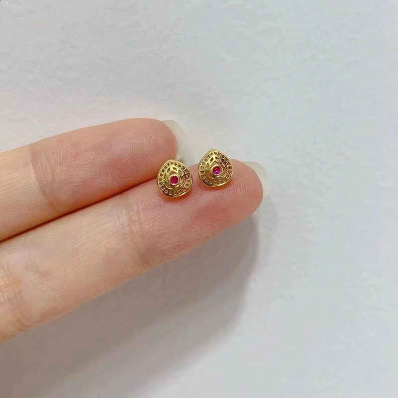 MUZHI Real 18K Gold Earrings for Women Pure AU750 Simplicity Fashion Style Earring Series Fine Jewelry Gift 241226