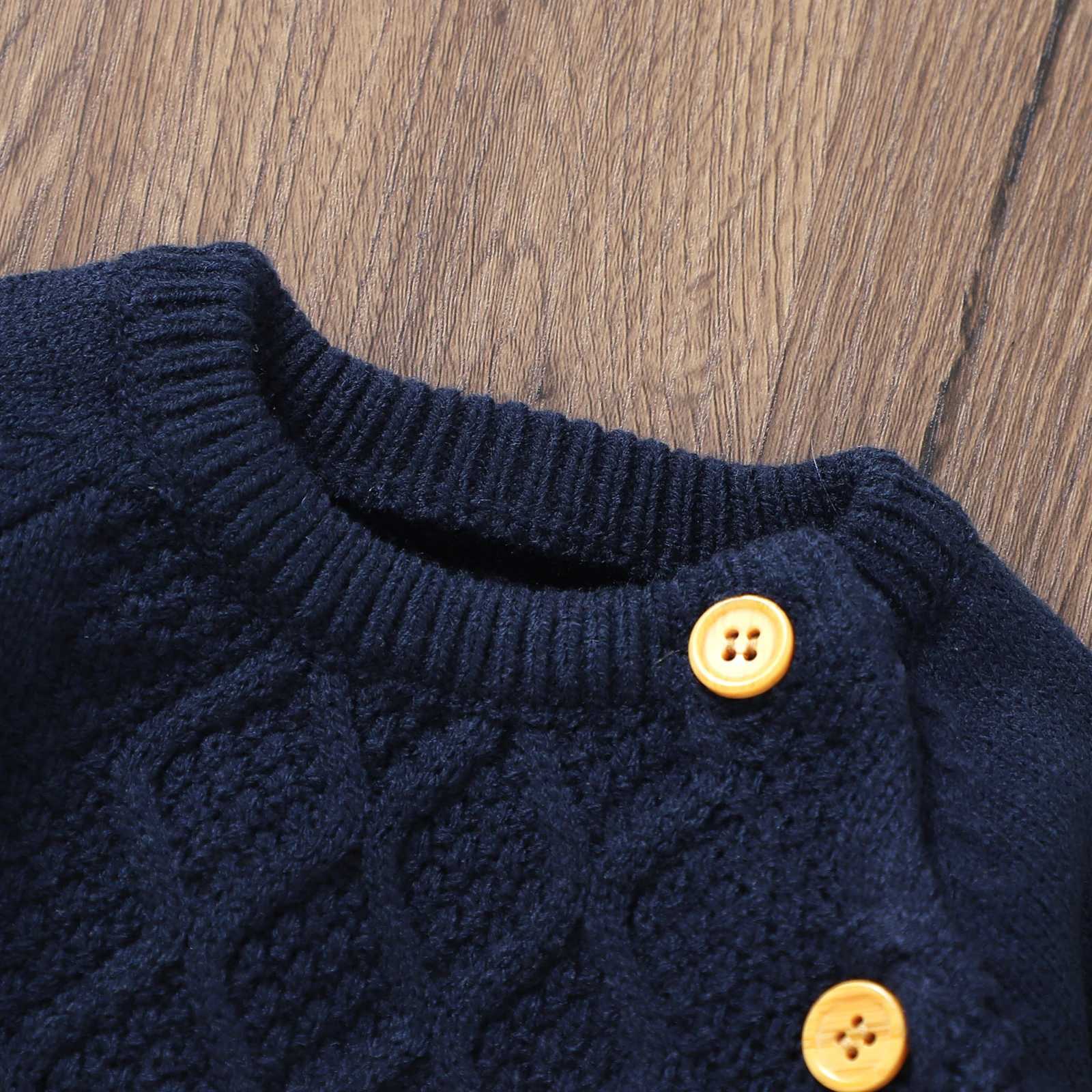 Newborn Baby Clothes Set Knit Infant Boy Girl Pullover +Pants Long Sleeve Autumn Kid Sweaters +Trousers 0-18M 2PCS Fashion Solid X241228