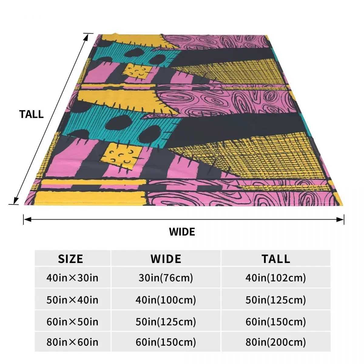 Nightmare Sewn Pattern Blanket Cover Fleece Nightmare Before Christmas Super Warm Throw Blanket for Car Sofa Couch Bedroom Quilt Z241228
