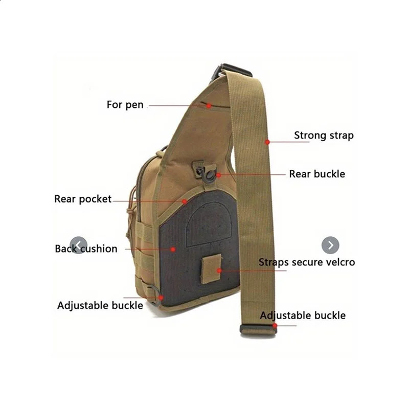Chest Bag Tactical Sling Bag Crossbody Bags Outdoor Military Sport Travel Shoulder Bag For Men Women Hiking Camping Equipment 241228