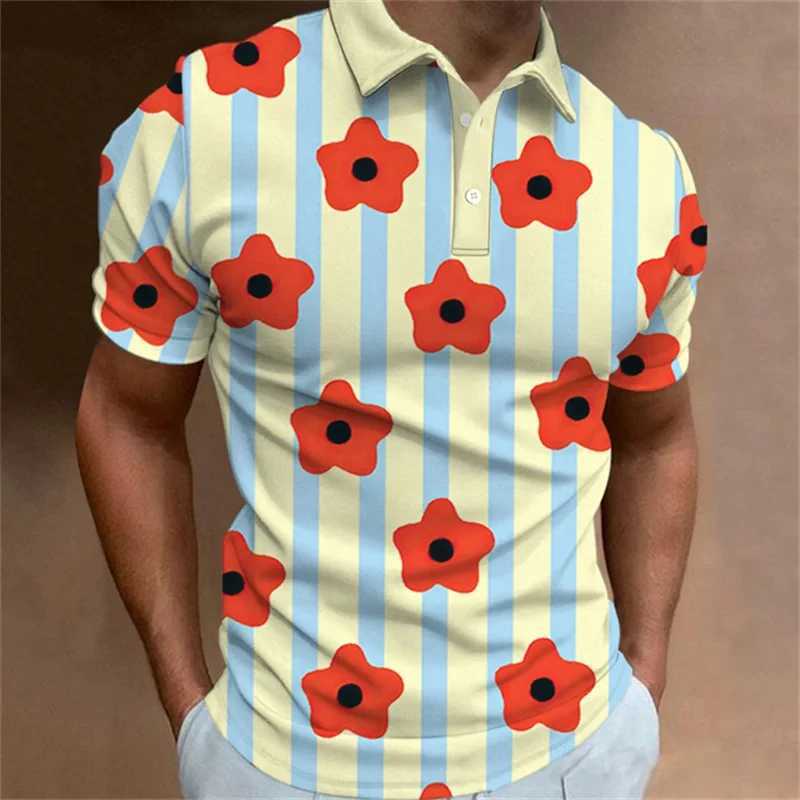 Mens shirt Shirt Fashion 3D Printed Flower Pattern Lapel Short Sleeve Top Summer New Leisure Vacation Street Breathable Clothing X241228