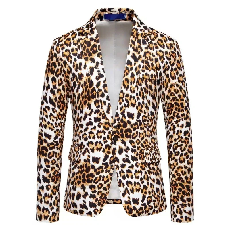 mens tops leopard print fashion trend jackets mens party dress jackets 241227