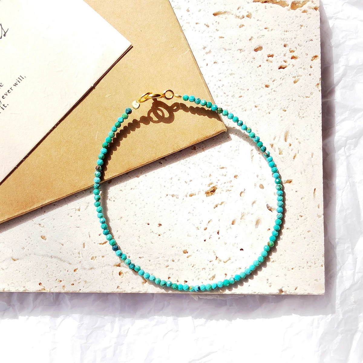 925 Sterling Silver Faceted Turquoise Bracelet Dainty Natural Stones Unique Womens Bohemian Bracelet 241227