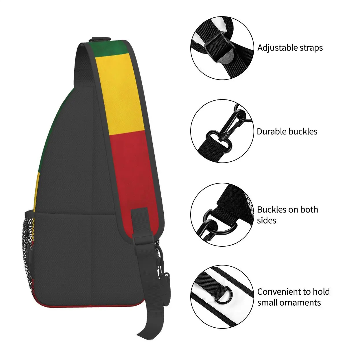 Judah Flag Rasta Small Sling Bags Chest Crossbody Shoulder Backpack Travel Hiking Daypacks Fashion Bookbag 241228