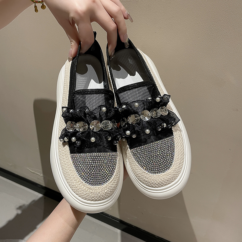 Designer Women's Sports Shoes Luxury Shining Water Diamond Decoration Women's loafers Platform Casual Shoes zapatillas mujer High quality ca